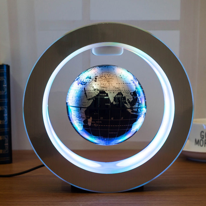 Floating Globe with LED Light – Rotating Magnetic World Map