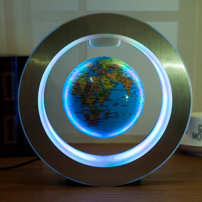 Floating Globe with LED Light – Rotating Magnetic World Map