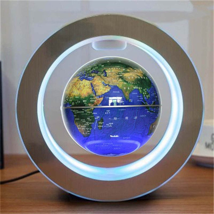 Floating Globe with LED Light – Rotating Magnetic World Map