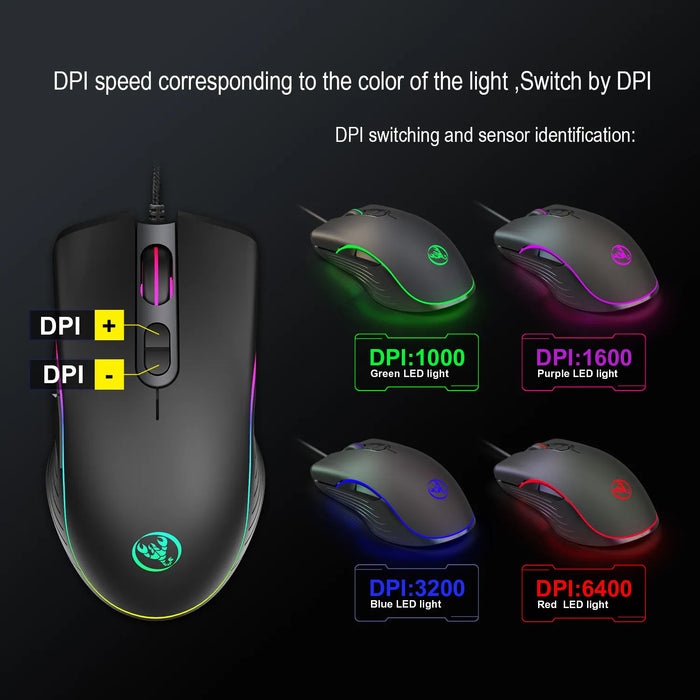 RGB Gaming Mouse – Glowing LED Wired Mouse for Gamers