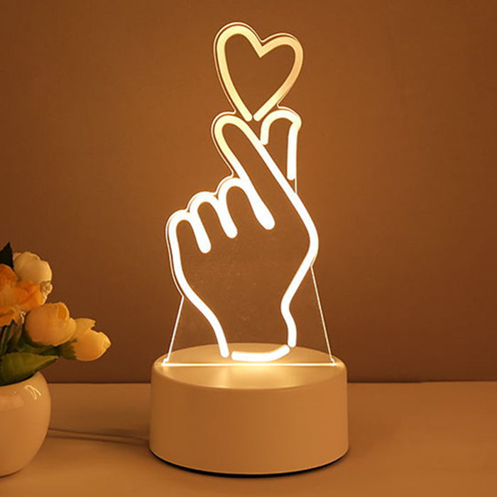 3D LED Acrylic Night Light – USB Neon Lamp for Room & Gifts