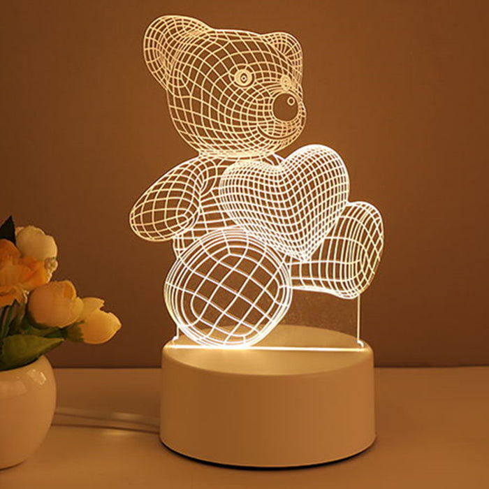 3D LED Acrylic Night Light – USB Neon Lamp for Room & Gifts