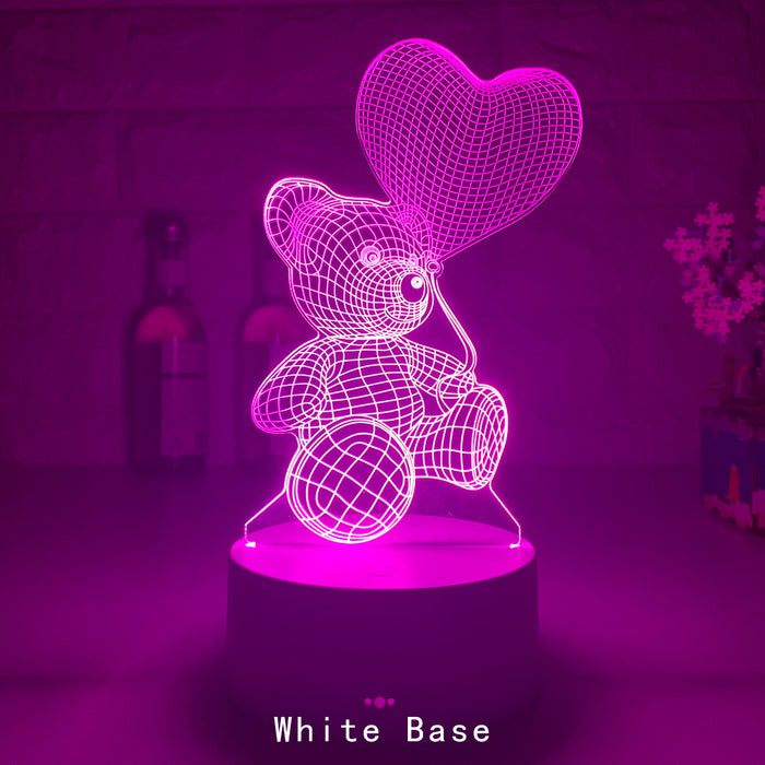 3D LED Acrylic Night Light – USB Neon Lamp for Room & Gifts