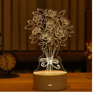 3D LED Acrylic Night Light – USB Neon Lamp for Room & Gifts
